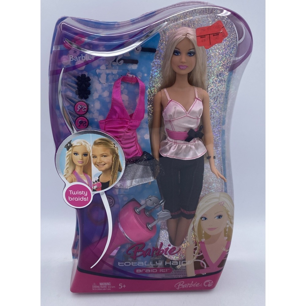 Barbie Totally Hair Braid it ! Brand new with braiding‎ tool + extra outfit NIB